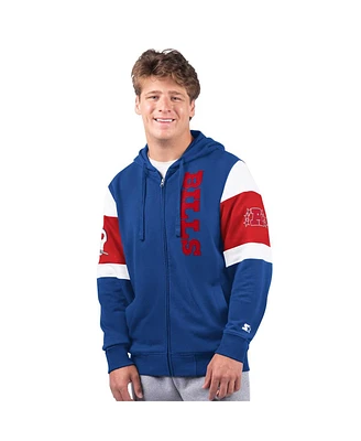 Starter Men's Royal Buffalo Bills Extreme Vintage Logo Full-Zip Hoodie