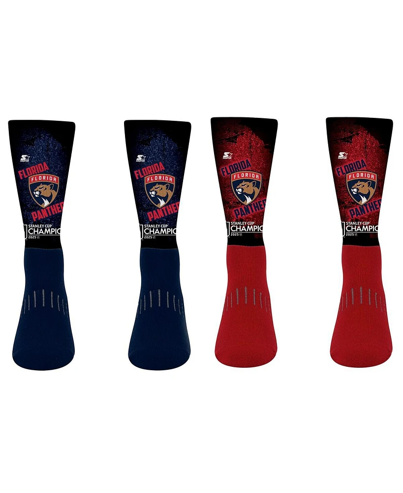 Starter Men's and Women's 2-Piece Florida Panthers 2025 Stanley Cup Champions Blackout Crew Socks Set