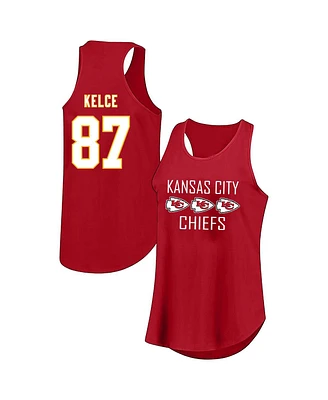 Fanatics Women's Travis Kelce Red Kansas City Chiefs Plus Name Number Tank Top