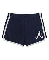 Outerstuff Preschool Girls 2-Piece Navy Atlanta Braves Double Run T-Shirt and Shorts Set