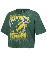 New Era Women's Green Bay Packers Cropped Boxy Sport Classics Mineral Wash T-Shirt