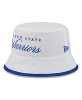 New Era Men's White/Royal Golden State Warriors 2025 Nba Draft Nylon Bucket Hat