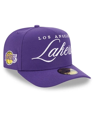 New Era Men's Purple Los Angeles Lakers 2025 Nba Draft A-Frame 59FIFTY Fitted Hat