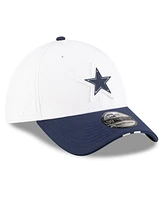 New Era Men's White/Navy Dallas Cowboys 2025 Nfl Training Camp 39THIRTY Flex Hat