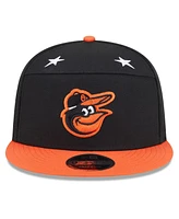 New Era Men's Black/Orange Baltimore Orioles 2025 Mlb All-Star Game Side Patch 9FIFTY Snapback Hat