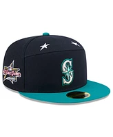 New Era Men's Navy/Aqua Seattle Mariners 2025 Mlb All-Star Game Side Patch 59FIFTY Fitted Hat