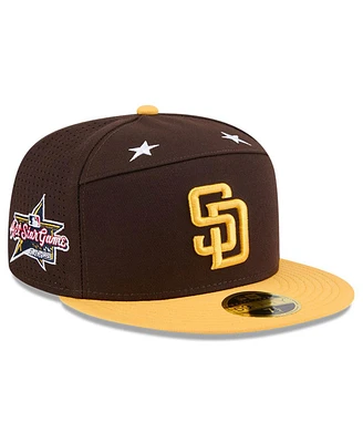 New Era Men's Brown/Gold San Diego Padres 2025 Mlb All-Star Game Side Patch 59FIFTY Fitted Hat