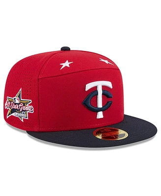 New Era Men's Red/Navy Minnesota Twins 2025 Mlb All-Star Game Side Patch 59FIFTY Fitted Hat