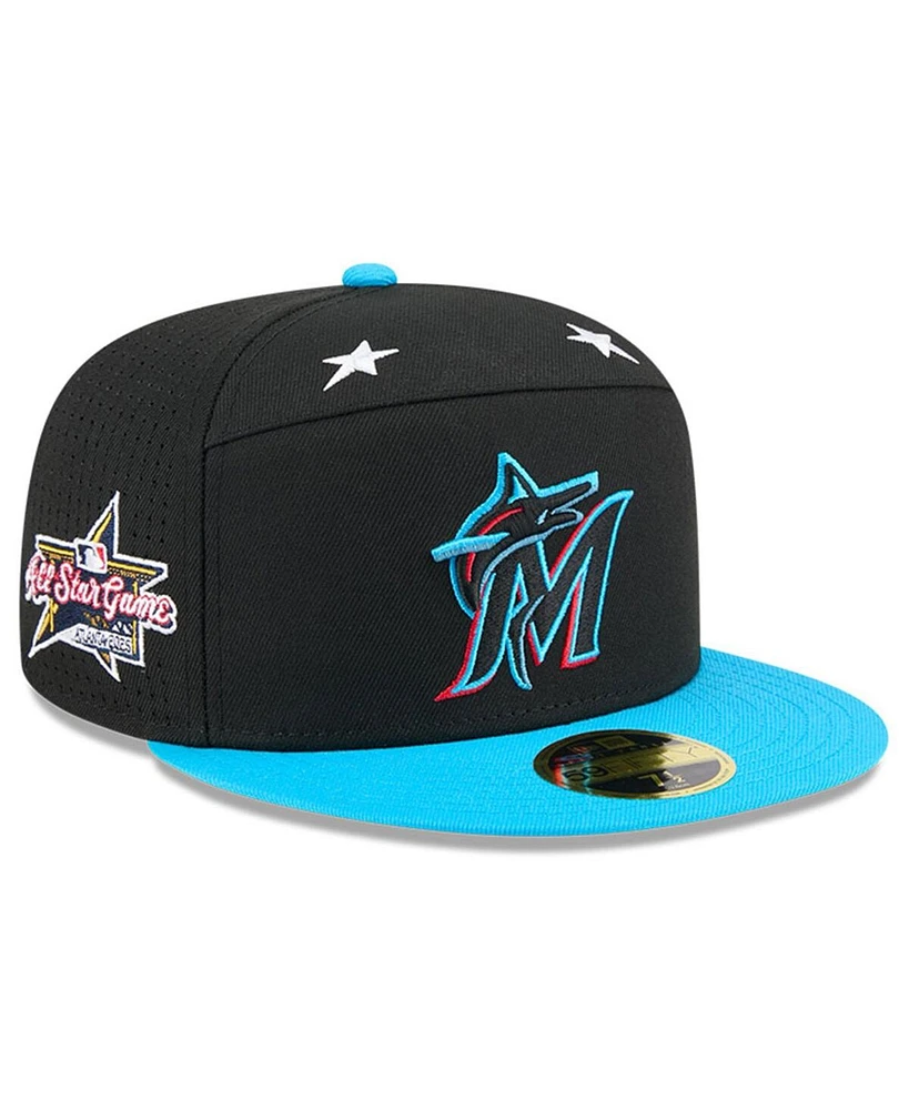 New Era Men's Black/Blue Miami Marlins 2025 Mlb All-Star Game Side Patch 59FIFTY Fitted Hat
