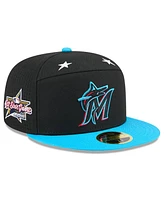 New Era Men's Black/Blue Miami Marlins 2025 Mlb All-Star Game Side Patch 59FIFTY Fitted Hat