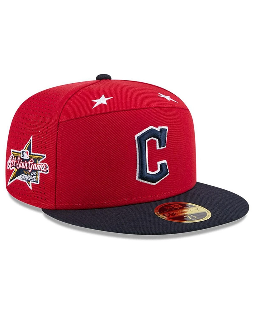 New Era Men's Red/Navy Cleveland Guardians 2025 Mlb All-Star Game Side Patch 59FIFTY Fitted Hat