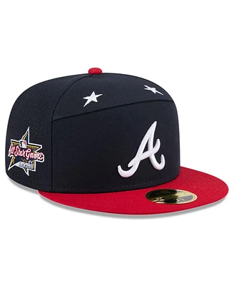 New Era Men's Navy/Red Atlanta Braves 2025 Mlb All-Star Game Side Patch 59FIFTY Fitted Hat