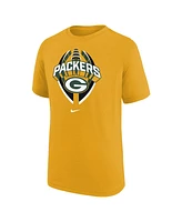 Nike Big Boys and Girls Gold Green Bay Packers Icon Legend T-Shirt