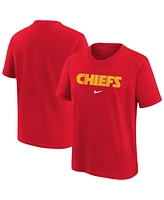 Nike Big Boys and Girls Red Kansas City Chiefs Team Wordmark T-Shirt