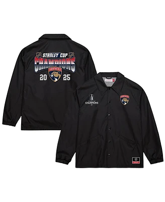 Mitchell & Ness Men's Black Florida Panthers 2025 Stanley Cup Champions Full-Snap Coaches Jacket