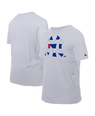 New Era Men's White York Yankees Cuban Flag Logo T-Shirt