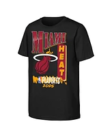 Outerstuff Big Boys and Girls Black Miami Heat 2025 Nba Playoffs Hype T-Shirt