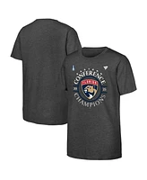 Fanatics Big Boys and Girls Heather Gray Florida Panthers 2025 Eastern Conference Champions Locker Room T-Shirt