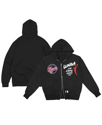 Round21 Men's and Women's Black Indiana Fever Double-Zip Hoodie