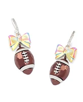 Betsey Johnson Faux Stone Kick Off Bow Football Drop Earrings