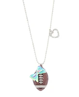 Betsey Johnson Faux Stone Kick Off Football Pendant Necklace