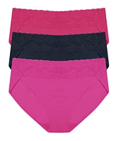 Natori Women's Bliss Perfection Cotton Stretch One Size French Cut Brief 3PK