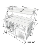 Large Pet Cage with Storage - Black/Gray
