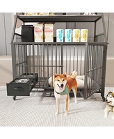 Large Pet Cage with Storage - Black/Gray