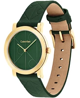 Calvin Klein Women's Green Leather Strap Watch, 32mm