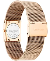 Calvin Klein Women's Rose Gold Tone Stainless Steel Mesh Bracelet Watch, 21.5mm