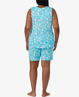 Ellen Tracy Plus Sleeveless Bermuda Pajama Set