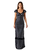 Modenaire Women's Sleeveless Ribbed Knit High Neck Midi Dress