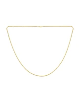 Bling Jewelry Fine Italian Rolo Link Cable Chain Necklace 14K Yellow Plated Silver 16-24 Inch
