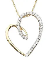 Diamond Heart Pendant Necklace in 14k Gold (1/10 ct. t.w.)