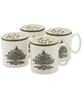 Spode Christmas Tree Mugs, Set of 4