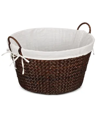 Household Essentials Banana Leaf Lined Laundry Basket, Brown