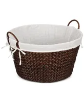 Household Essentials Banana Leaf Lined Laundry Basket, Brown