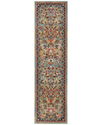 Karastan Spice Market Tigris Aquamarine 2'4" x 7'10" Runner Rug