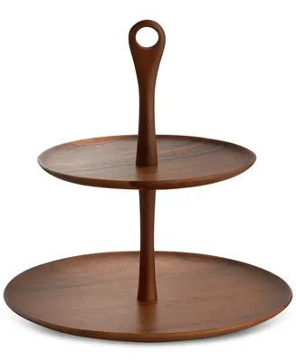Nambe Skye Dinnerware Collection by Robin Levien Wood Tiered Dessert Stand