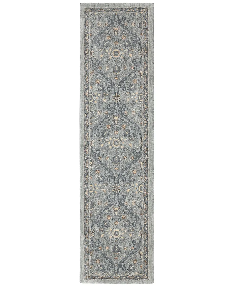 Karastan Euphoria Galway Willow Grey 2'4" x 7'10" Runner Rug