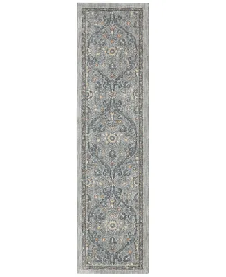 Karastan Euphoria Galway Willow Grey 2'4" x 7'10" Runner Rug