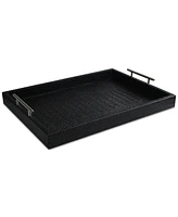 Alligator-Embossed Tray with Metal Handles