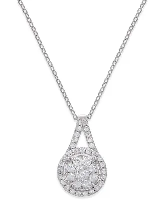 Diamond Pendant 18" Necklace (1/2 ct. t.w.) in Sterling Silver