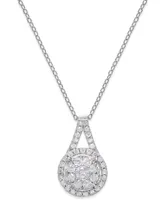 Diamond Pendant 18" Necklace (1/2 ct. t.w.) in Sterling Silver