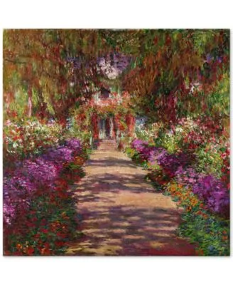 A Pathway In Monets Garden By Claude Monet Canvas Print