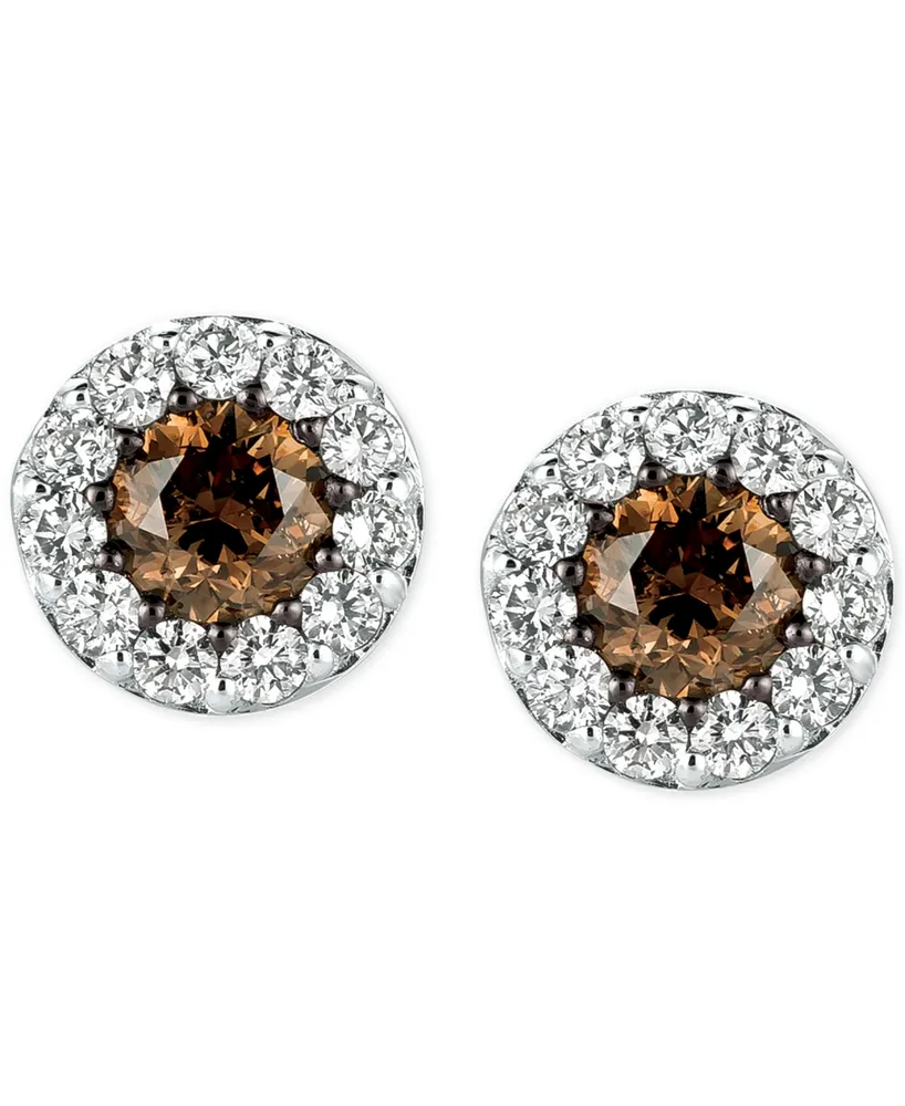 Le Vian Chocolatier Diamond Stud Earrings (1 ct. t.w.) in 14k White Gold