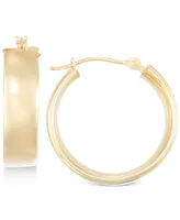 Polished Wide Hoop Earrings in 10k Gold