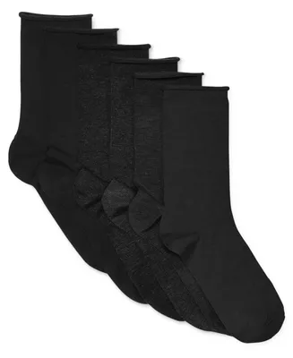 Lauren Ralph Women's 6 Pack Roll-Top Trouser Socks
