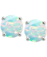 Giani Bernini Cubic Zirconia Synthetic Opal Stud Earrings in Sterling Silver, Created for Macy's