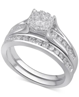 Diamond Heart Ring 1/5 ct tw Baguette & Round-cut 10K White Gold